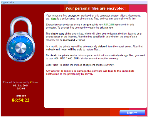 κακόβουλο λογισμικό CryptoLocker - Πώς να το αντιμετωπίσετε